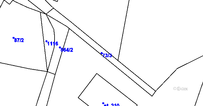 Parcela st. 73/3 v KÚ Suchá u Nejdku, Katastrální mapa