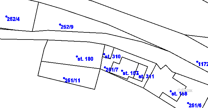 Parcela st. 310 v KÚ Suchá u Nejdku, Katastrální mapa