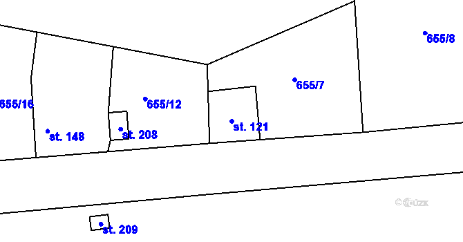 Parcela st. 121 v KÚ Suchá u Nejdku, Katastrální mapa