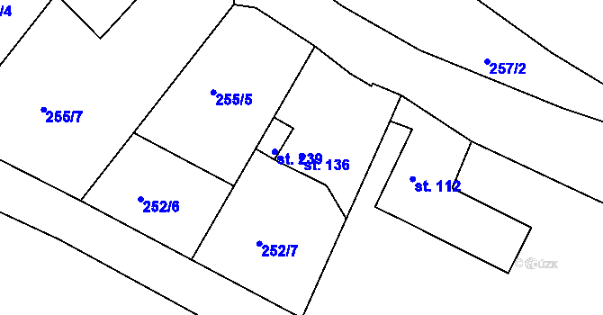 Parcela st. 136 v KÚ Suchá u Nejdku, Katastrální mapa