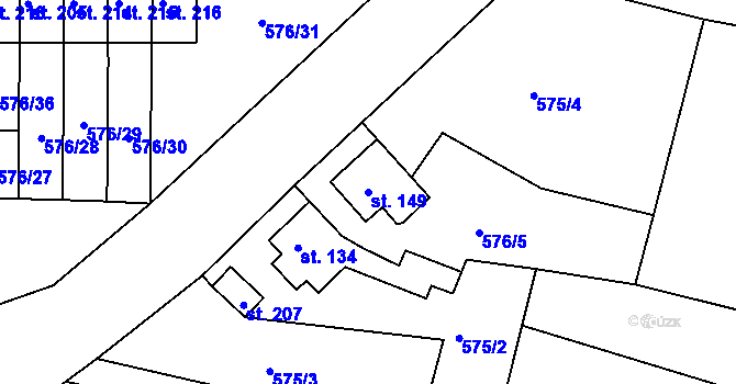 Parcela st. 149 v KÚ Suchá u Nejdku, Katastrální mapa