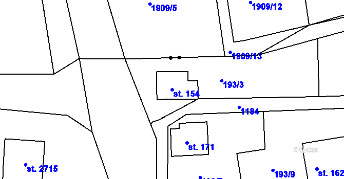Parcela st. 154 v KÚ Suchá u Nejdku, Katastrální mapa