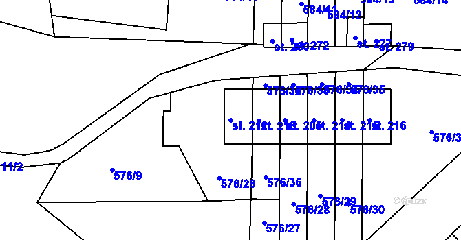 Parcela st. 212 v KÚ Suchá u Nejdku, Katastrální mapa