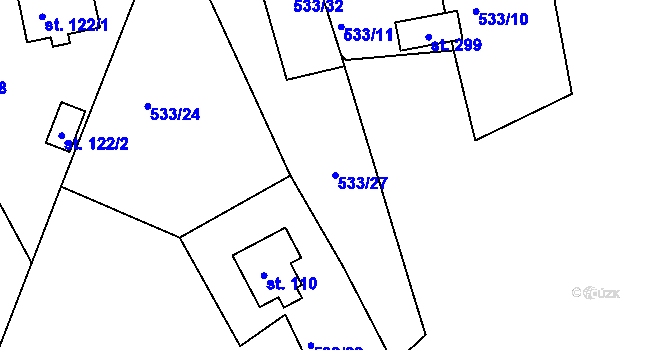 Parcela st. 533/27 v KÚ Suchá u Nejdku, Katastrální mapa