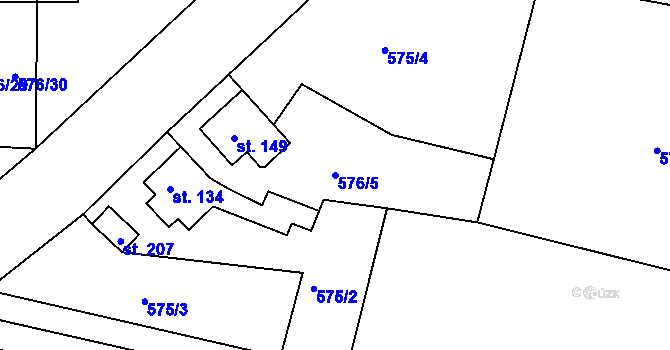 Parcela st. 576/5 v KÚ Suchá u Nejdku, Katastrální mapa