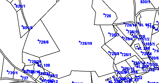 Parcela st. 728/19 v KÚ Suchá u Nejdku, Katastrální mapa