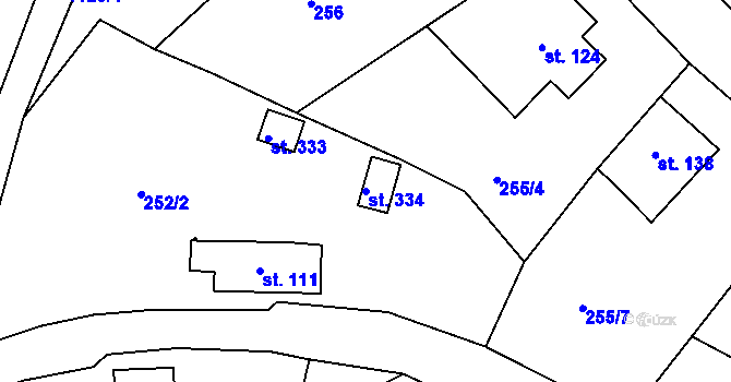 Parcela st. 334 v KÚ Suchá u Nejdku, Katastrální mapa