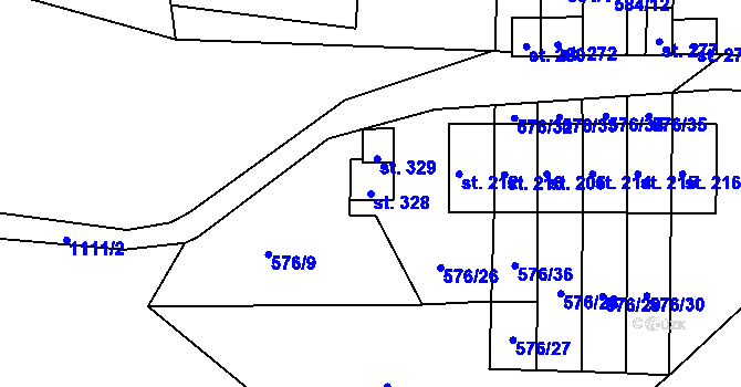 Parcela st. 328 v KÚ Suchá u Nejdku, Katastrální mapa