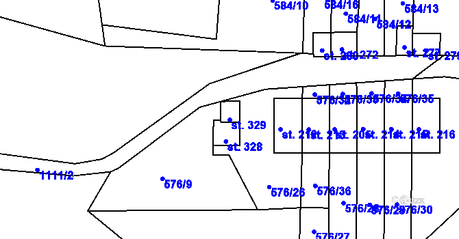 Parcela st. 329 v KÚ Suchá u Nejdku, Katastrální mapa