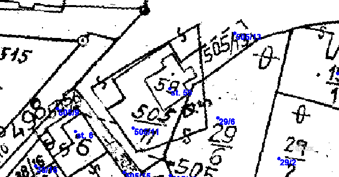 Parcela st. 59 v KÚ Květnov, Katastrální mapa