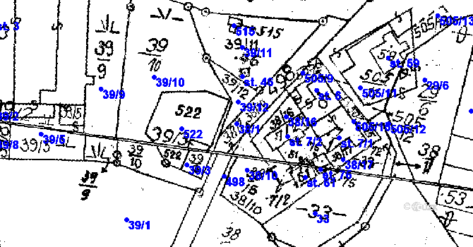 Parcela st. 38/1 v KÚ Květnov, Katastrální mapa