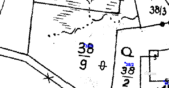 Parcela st. 38/9 v KÚ Květnov, Katastrální mapa