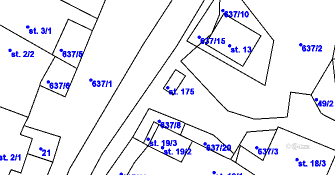 Parcela st. 175 v KÚ Suchá u Havlíčkova Brodu, Katastrální mapa