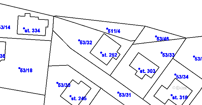 Parcela st. 252 v KÚ Suchá u Havlíčkova Brodu, Katastrální mapa