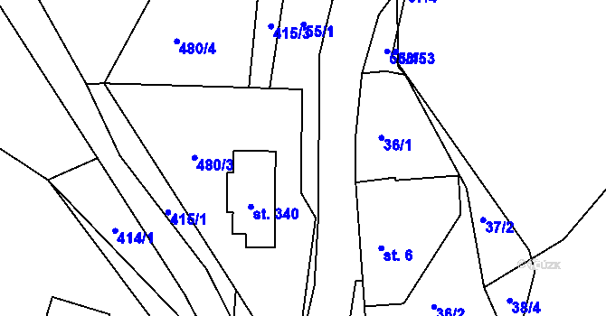 Parcela st. 35/1 v KÚ Suchá u Havlíčkova Brodu, Katastrální mapa