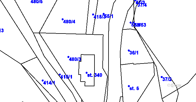 Parcela st. 35/2 v KÚ Suchá u Havlíčkova Brodu, Katastrální mapa