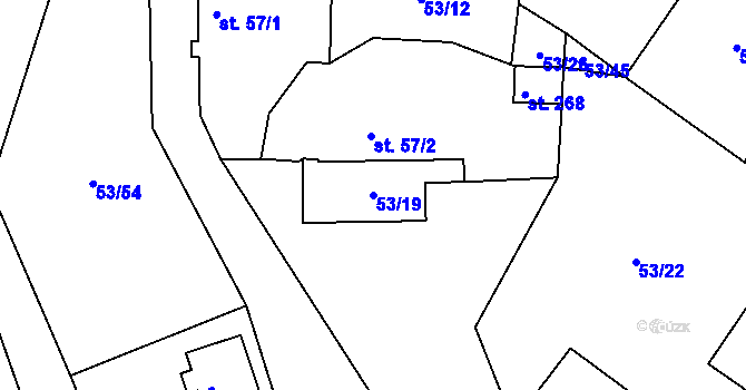 Parcela st. 53/19 v KÚ Suchá u Havlíčkova Brodu, Katastrální mapa