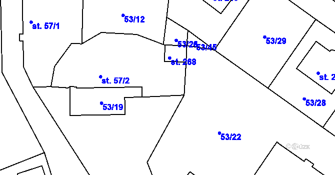 Parcela st. 53/20 v KÚ Suchá u Havlíčkova Brodu, Katastrální mapa