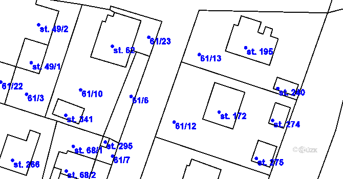 Parcela st. 61/14 v KÚ Suchá u Havlíčkova Brodu, Katastrální mapa
