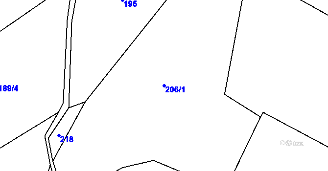 Parcela st. 206/1 v KÚ Suchá u Havlíčkova Brodu, Katastrální mapa
