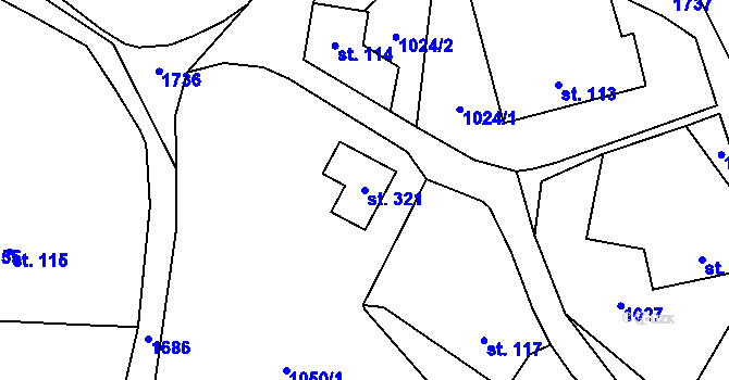 Parcela st. 321 v KÚ Suchá u Havlíčkova Brodu, Katastrální mapa