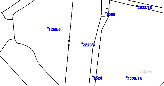 Parcela st. 2228/3 v KÚ Suchá u Havlíčkova Brodu, Katastrální mapa