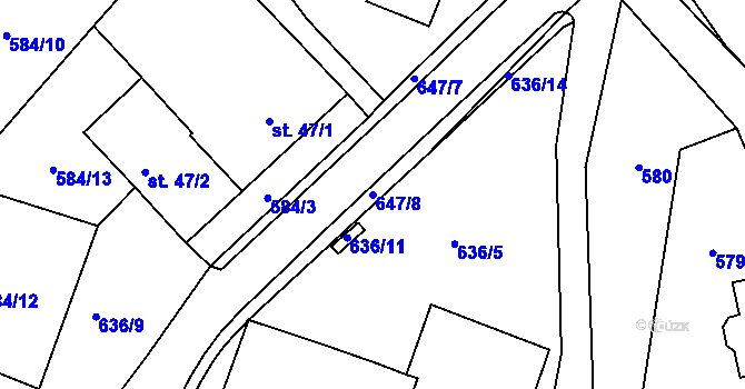 Parcela st. 647/8 v KÚ Suchá u Havlíčkova Brodu, Katastrální mapa