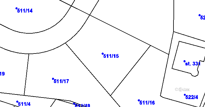 Parcela st. 511/15 v KÚ Suchá u Havlíčkova Brodu, Katastrální mapa