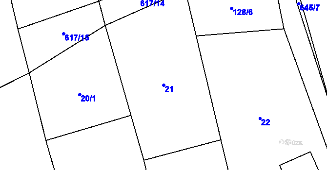Parcela st. 21 v KÚ Suchá u Nechanic, Katastrální mapa