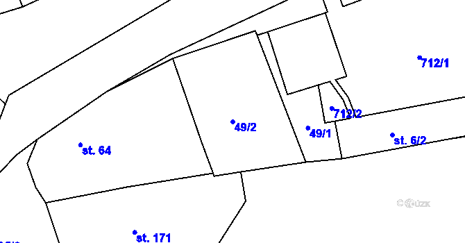 Parcela st. 49/2 v KÚ Suchá u Nechanic, Katastrální mapa