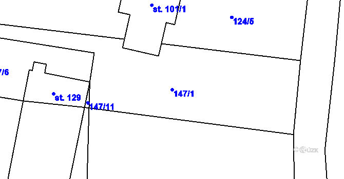 Parcela st. 147/1 v KÚ Suchá u Nechanic, Katastrální mapa