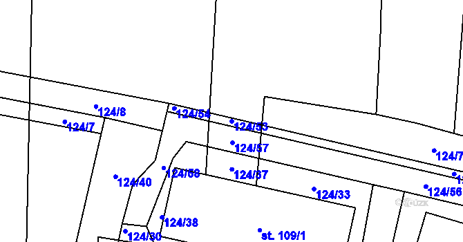Parcela st. 124/53 v KÚ Suchá u Nechanic, Katastrální mapa