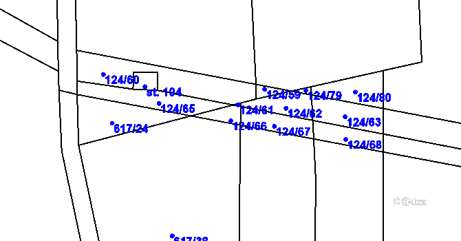 Parcela st. 124/66 v KÚ Suchá u Nechanic, Katastrální mapa