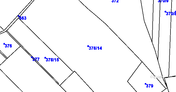 Parcela st. 378/14 v KÚ Suchá u Nechanic, Katastrální mapa