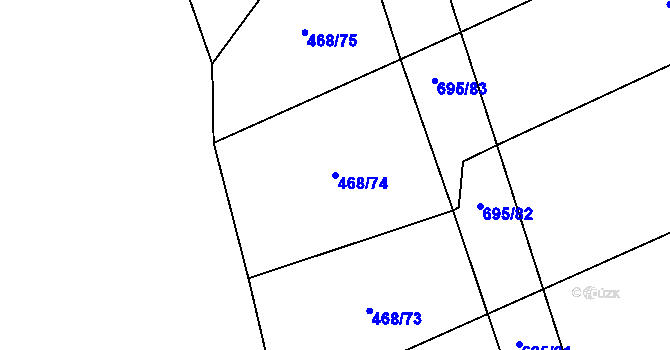 Parcela st. 468/74 v KÚ Suchá u Nechanic, Katastrální mapa