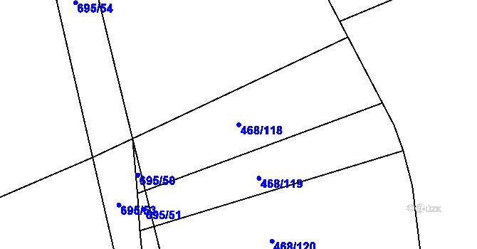 Parcela st. 468/118 v KÚ Suchá u Nechanic, Katastrální mapa