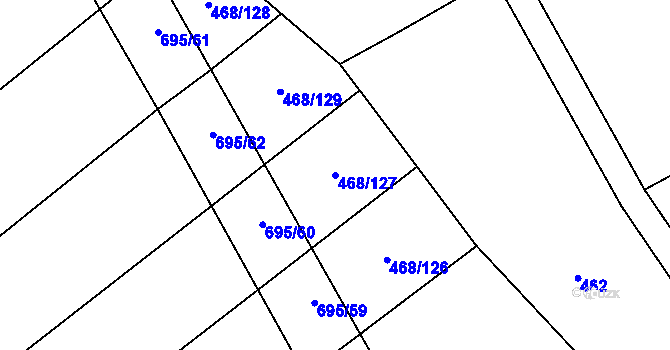 Parcela st. 468/127 v KÚ Suchá u Nechanic, Katastrální mapa