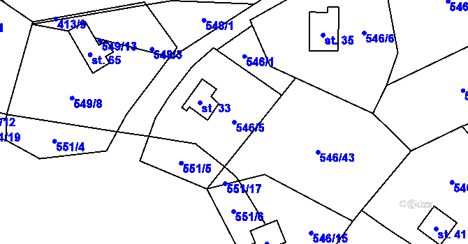 Parcela st. 546/5 v KÚ Beranovec, Katastrální mapa
