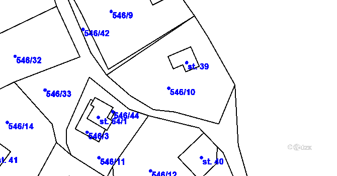 Parcela st. 546/10 v KÚ Beranovec, Katastrální mapa