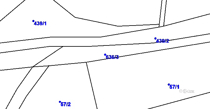 Parcela st. 636/3 v KÚ Prostředkovice, Katastrální mapa