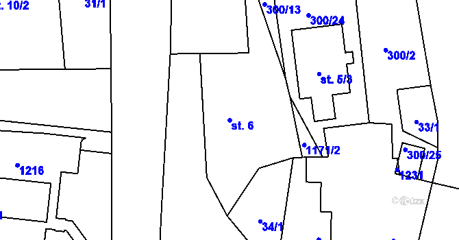Parcela st. 6 v KÚ Suchá u Jihlavy, Katastrální mapa