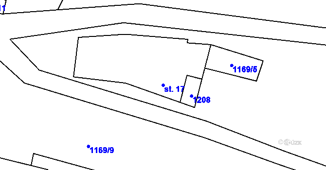 Parcela st. 17 v KÚ Suchá u Jihlavy, Katastrální mapa