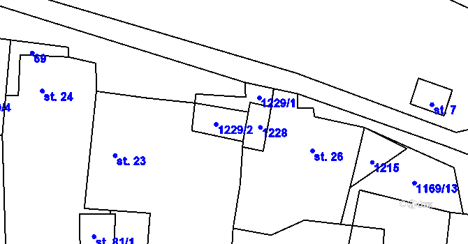 Parcela st. 25 v KÚ Suchá u Jihlavy, Katastrální mapa