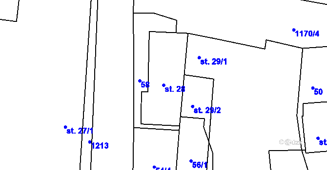 Parcela st. 28 v KÚ Suchá u Jihlavy, Katastrální mapa