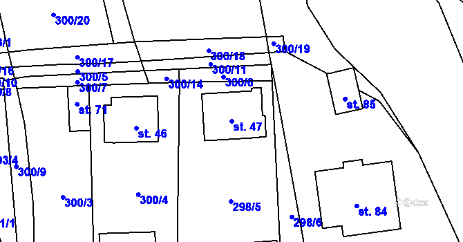 Parcela st. 47 v KÚ Suchá u Jihlavy, Katastrální mapa
