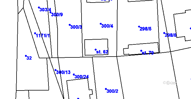 Parcela st. 62 v KÚ Suchá u Jihlavy, Katastrální mapa