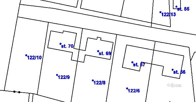 Parcela st. 69 v KÚ Suchá u Jihlavy, Katastrální mapa