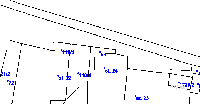 Parcela st. 69 v KÚ Suchá u Jihlavy, Katastrální mapa
