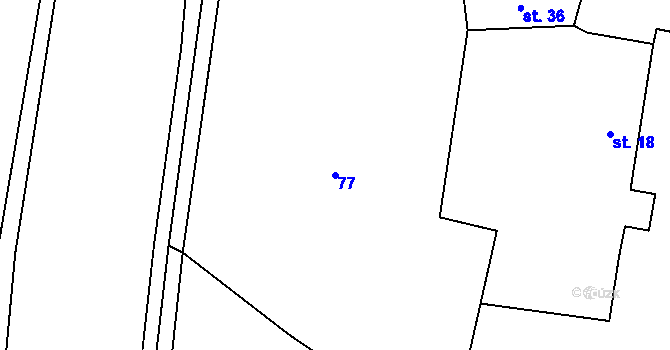Parcela st. 77 v KÚ Suchá u Jihlavy, Katastrální mapa