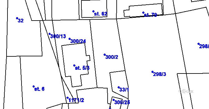 Parcela st. 300/2 v KÚ Suchá u Jihlavy, Katastrální mapa